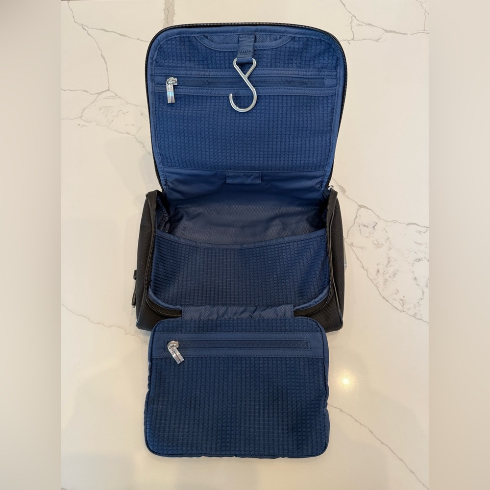 TUMI Black Nylon and Leather Richmond Toiletry Pouch